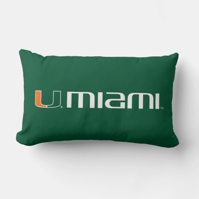 The U Miami Lumbar Pillow (Front)