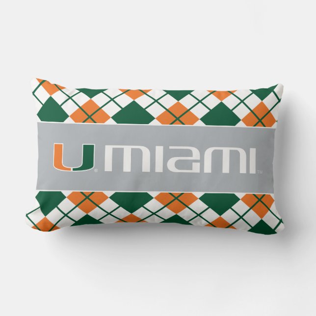 The U Miami Lumbar Pillow (Front)