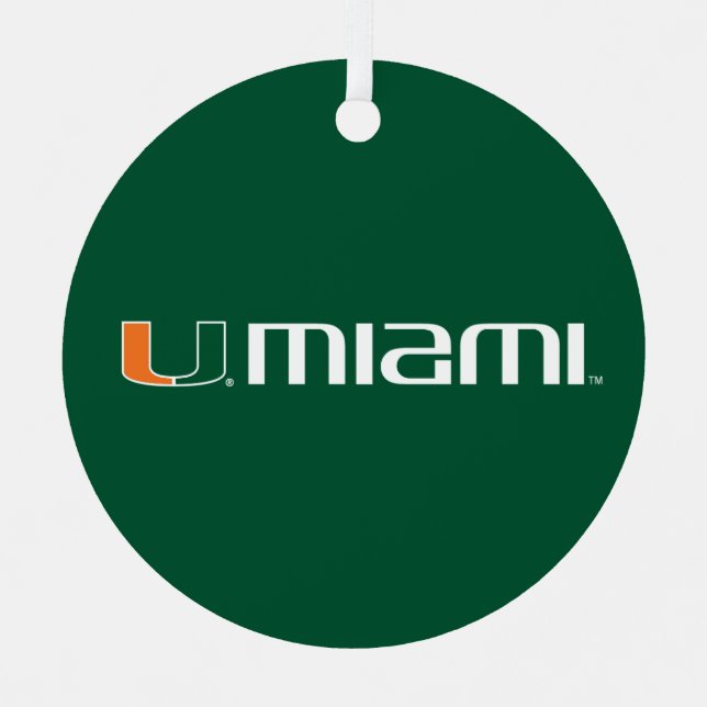 The U Miami Metal Ornament (Front)