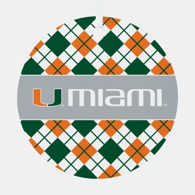 The U Miami Metal Ornament (Front)