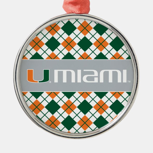 The U Miami Metal Ornament (Front)