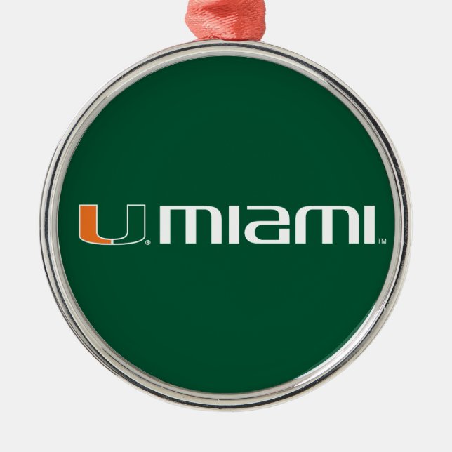 The U Miami Metal Ornament (Front)