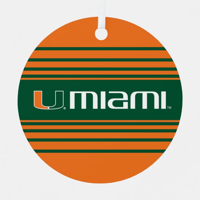 The U Miami Metal Ornament (Front)