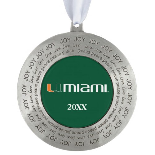 The U Miami Pewter Ornament