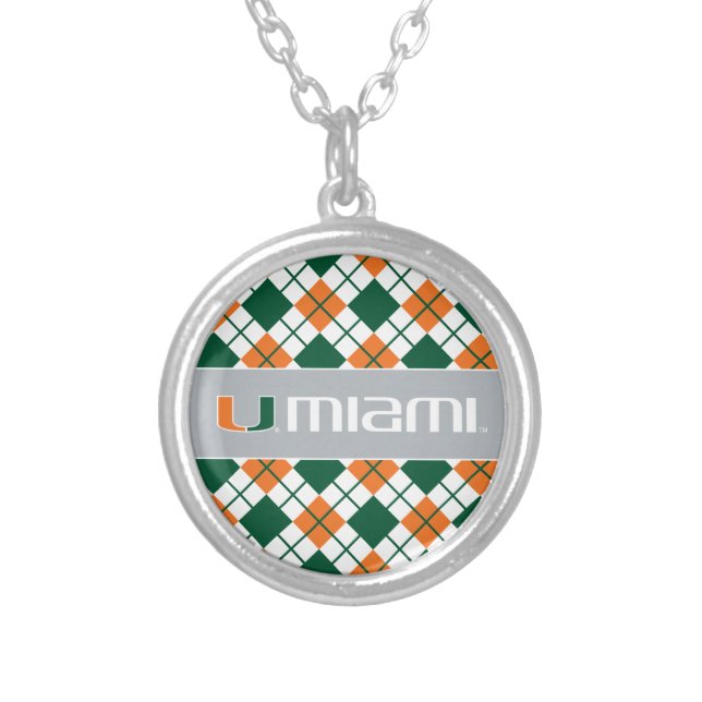 The U Miami Silver Plated Necklace (Front)
