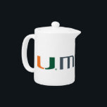 The U Miami Teapot<br><div class="desc">Get all of the best University of Miami gear at Zazzle.com! Support the Hurricanes in style with these products that are perfect for students, alumni, family, and fans. All of these products are customizable with your name, your sport, or your class year. Represent the U by sporting Green and Orange...</div>