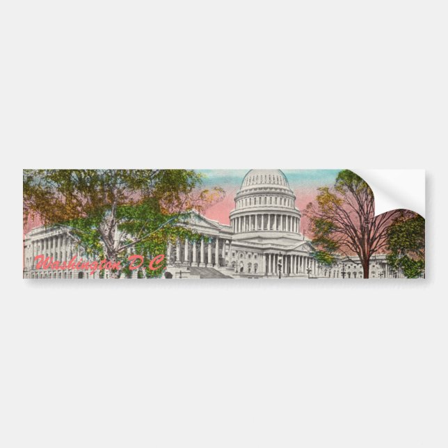 The U.S. Capitol Vintage Bumper Sticker (Front)