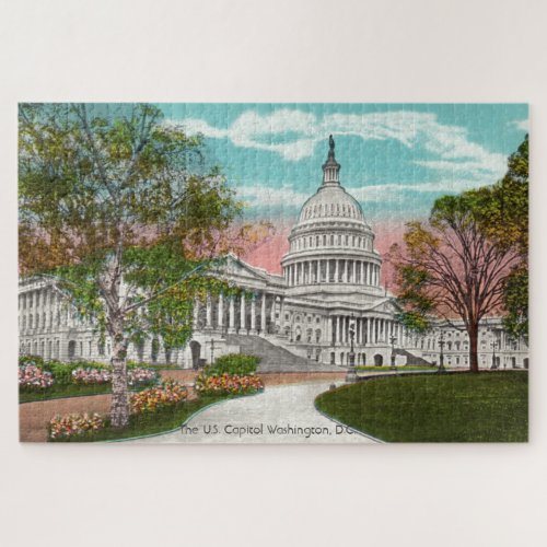The US Capitol Vintage Large Puzzle