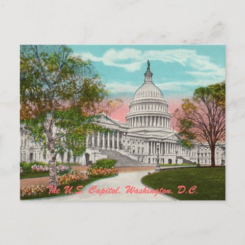 The US Capitol Vintage Postcard