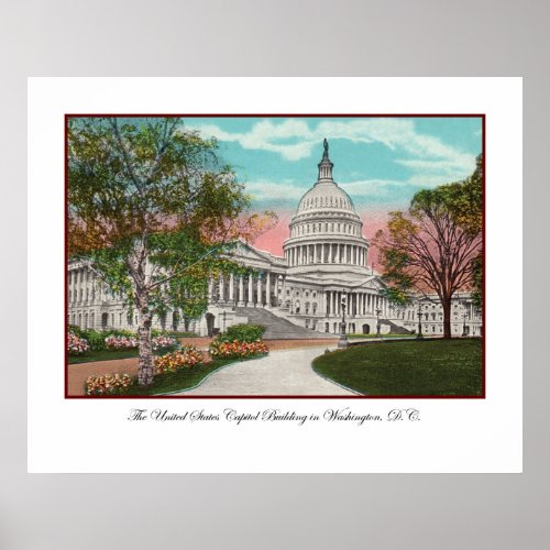 The US Capitol Vintage Poster