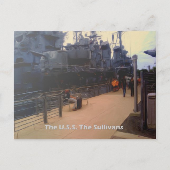 The U.S.S. The Sullivans (DD-537) Postcard (Front)
