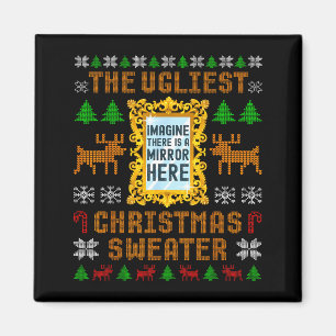 The Ugliest Christmas Sweater With An Image Of A M Magnet