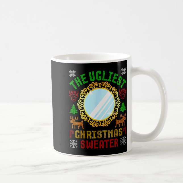 The Ugliest Ugly Christmas Sweater With Mirror Fun Coffee Mug (Right)
