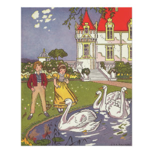The Ugly Duckling, Vintage Fairy Tale by Hauman Poster