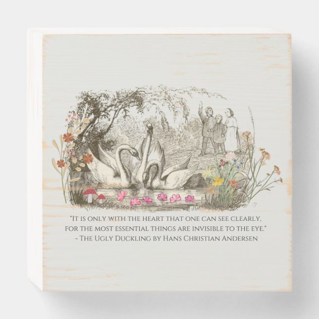 The Ugly Duckling Wood Art Wooden Box Sign (Front Horizontal)