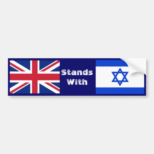 The UKBritain Stands With Israel Bumper Sticker