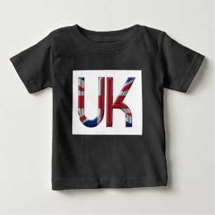 The UK Union Jack British Flag Typography Elegant Baby T-Shirt