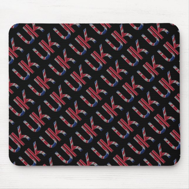 The UK Union Jack British Flag Typography Elegant Mouse Pad (Front)