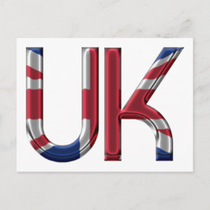 The UK Union Jack British Flag Typography Elegant Postcard