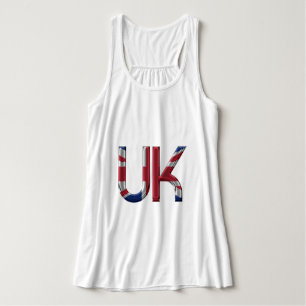 The UK Union Jack British Flag Typography Elegant Tank Top