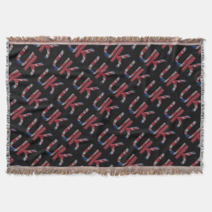 The UK Union Jack British Flag Typography Elegant Throw Blanket