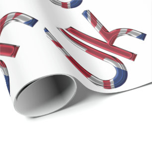 The UK Union Jack British Flag Typography Elegant Wrapping Paper