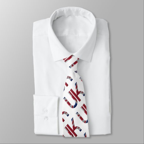 The UK Union Jack British Flag Typography Pattern Neck Tie