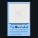 The Ulam Prime Number Spiral Poster<br><div class="desc">This poster makes a great addition to any home or classroom wall.  This poster displays the Ulam Spiral,  an interesting numerical phenomena displaying non-randomness in the distribution of prime numbers</div>