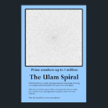 The Ulam Prime Number Spiral Poster<br><div class="desc">This poster makes a great addition to any home or classroom wall.  This poster displays the Ulam Spiral,  an interesting numerical phenomena displaying non-randomness in the distribution of prime numbers</div>