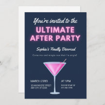 The Ultimate Afterparty Neon Martini Divorce Party