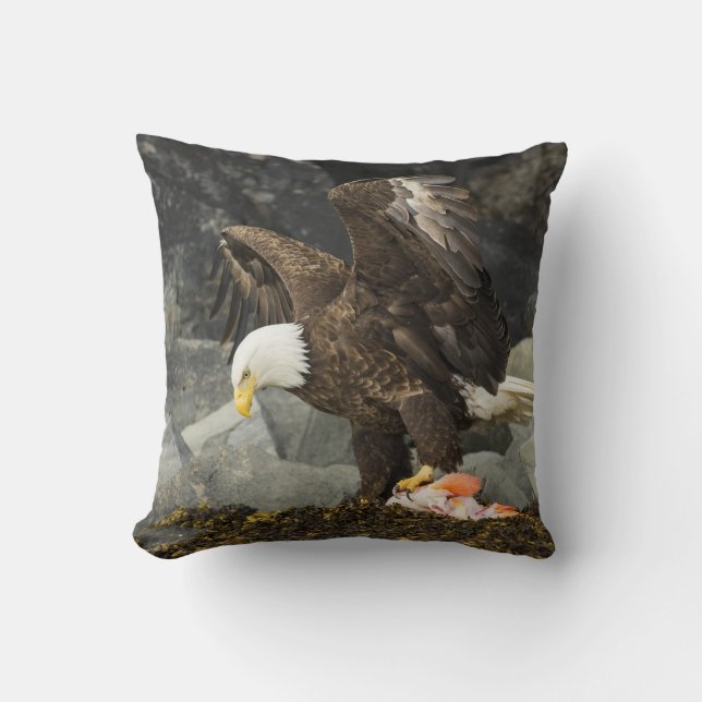 The Ultimate Bald Eagle Throw Pillow (Front)