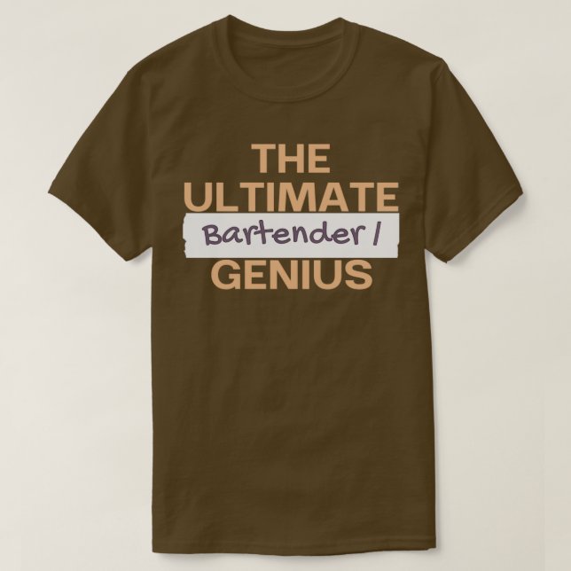 The Ultimate Bartender genius T-Shirt (Design Front)