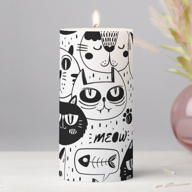 The Ultimate Cat Lover - Cozy Cat pet  Pillar Candle (In Situ)