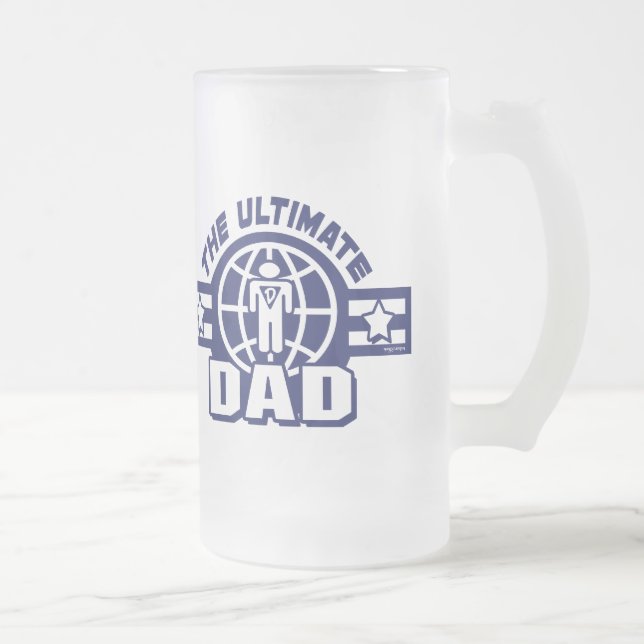 The Ultimate Dad Logo Gear Frosted Glass Beer Mug (Right)