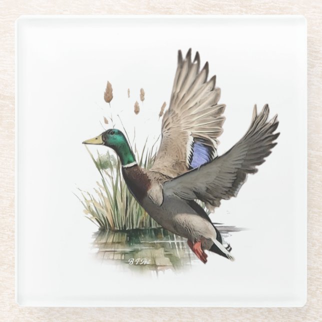The ultimate duck hunting   glass coaster (Front)