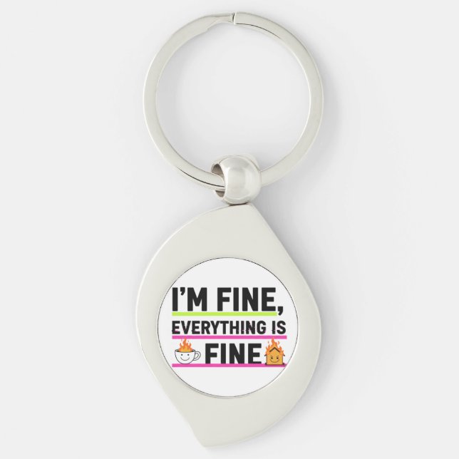 The Ultimate "I'm Fine" Men's Hoodies Keychain (Front)