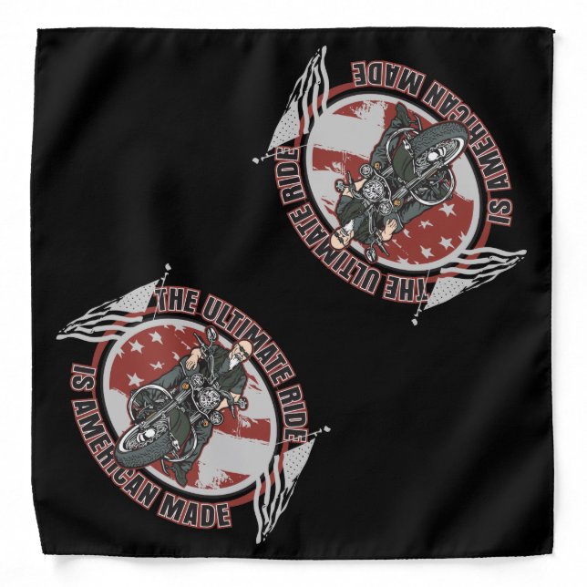 The Ultimate Ride Is American Made Biker Bandana (Front)