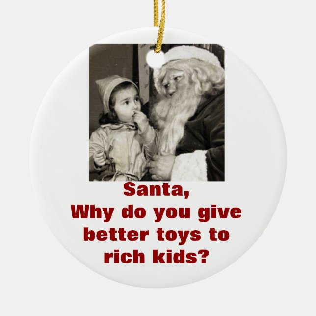 The ultimate sarcastic Christmas ornament! Ceramic Ornament (Front)