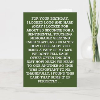 The Ultimate Sentimental Birthday Message (Gin) Card