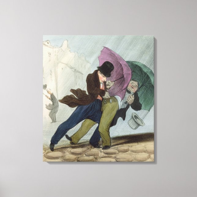 The Umbrella Trip, from 'Flibustiers Parisiens' Canvas Print (Front)