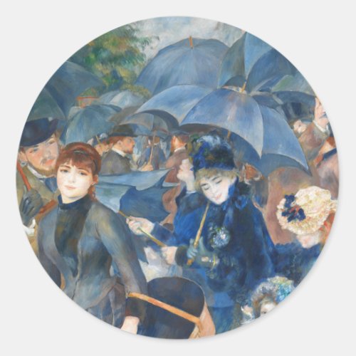 The umbrellas Pierre Auguste Renoir Art Classic Round Sticker