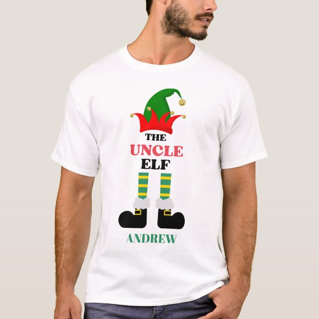 The Uncle Elf Personalized Christmas T-Shirt (Front)