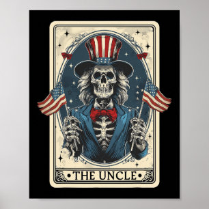 The Uncle Tarot Card Skeleton Uncle Sam Vintage 4t Poster