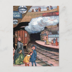 "The Underground, London" Vintage Illustration Postcard