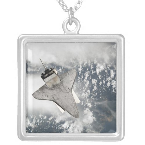 The underside of space shuttle Discovery Silver Plated Necklace