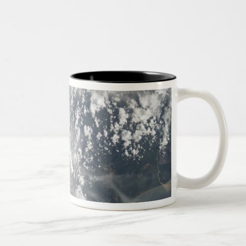 The underside of space shuttle Discovery Two_Tone Coffee Mug