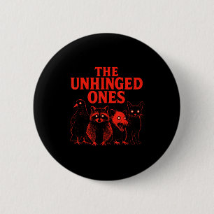 The Unhinged Ones Raccoon Cat Possum Pigeon Creepy Button