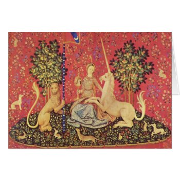 The Unicorn And Maiden Medieval Tapestry Image by dmorganajonz at Zazzle