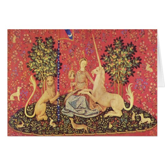 The Unicorn and Maiden Medieval Tapestry Image (Front Horizontal)