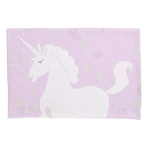 The Unicorn and Stars Pillowcase Set